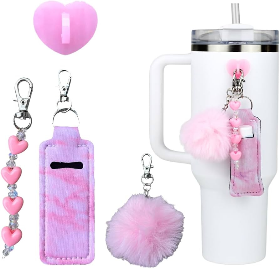 CharCharms Water Bottle Accessory, Stanley Accessories, Hydroflask, Simple Modern (Pink) | Amazon (US)