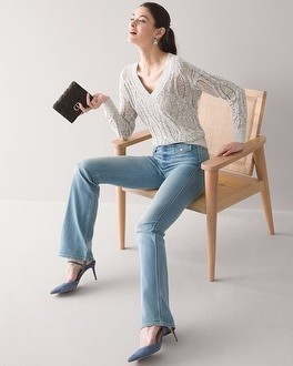 High-Rise Everyday Soft Denim™ Skinny Flare Jeans | White House Black Market