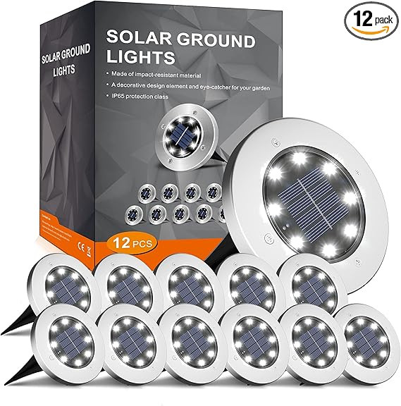 INCX Solar Lights for Outside,12 Pack Solar Lights Outdoor Waterproof, Solar Garden Lights Landsc... | Amazon (US)