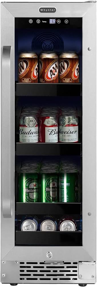 Whynter BBR-638SB Stainless Steel 12 inch Built-in 60 Can Undercounter Beverage Refrigerator with... | Amazon (US)