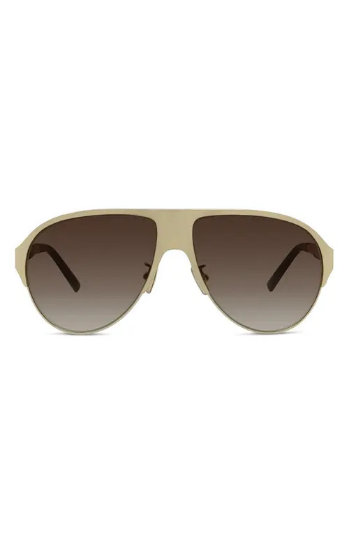 Givenchy 57mm Gradient Pilot Sunglasses in Gold /Gradient Brown at Nordstrom | Nordstrom
