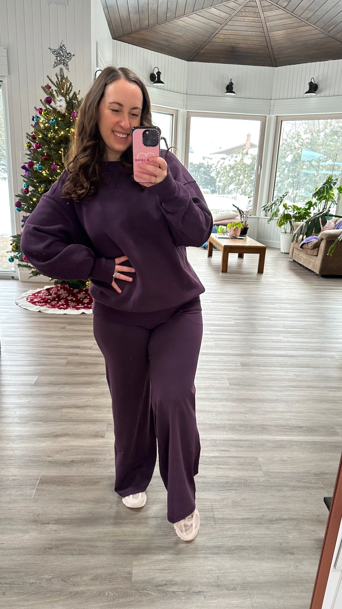 The comfiest lounge set from Aerie in a gorgeous deep purple! I adore these real me trouser style pants - they combine the comfort of leggings with a wider leg that is SO comfy and perfect for working from home! I wear a medium petite in the bottoms and a small in the top as it is quite oversized! 

#LTKPetite #LTKootd #LTKGiftGuide