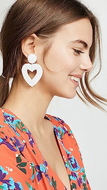 Beaded Heart Drop Earrings | Shopbop