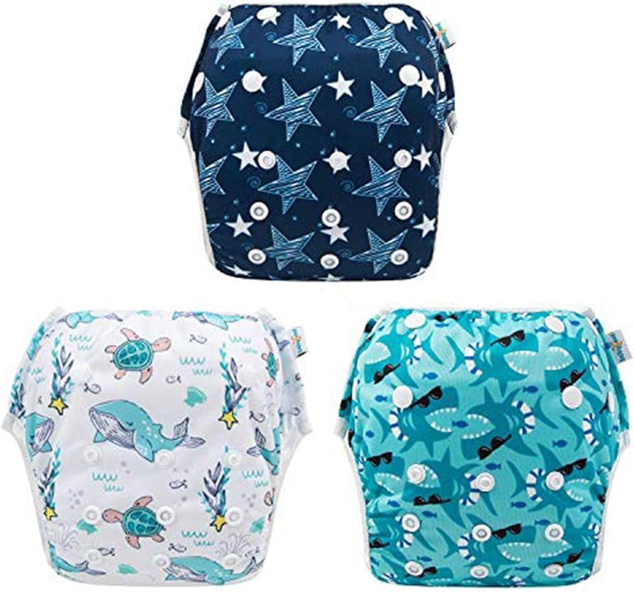 Babygoal Baby & Toddler Boy and Girl Swim Diapers, Reusable Adjustable Washable One Size Fits 6M-... | Amazon (US)