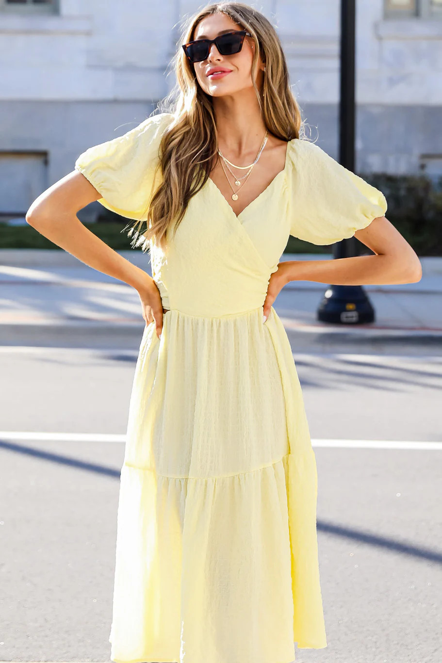 FINAL SALE - Downright Darling Tiered Midi Dress | Dress Up