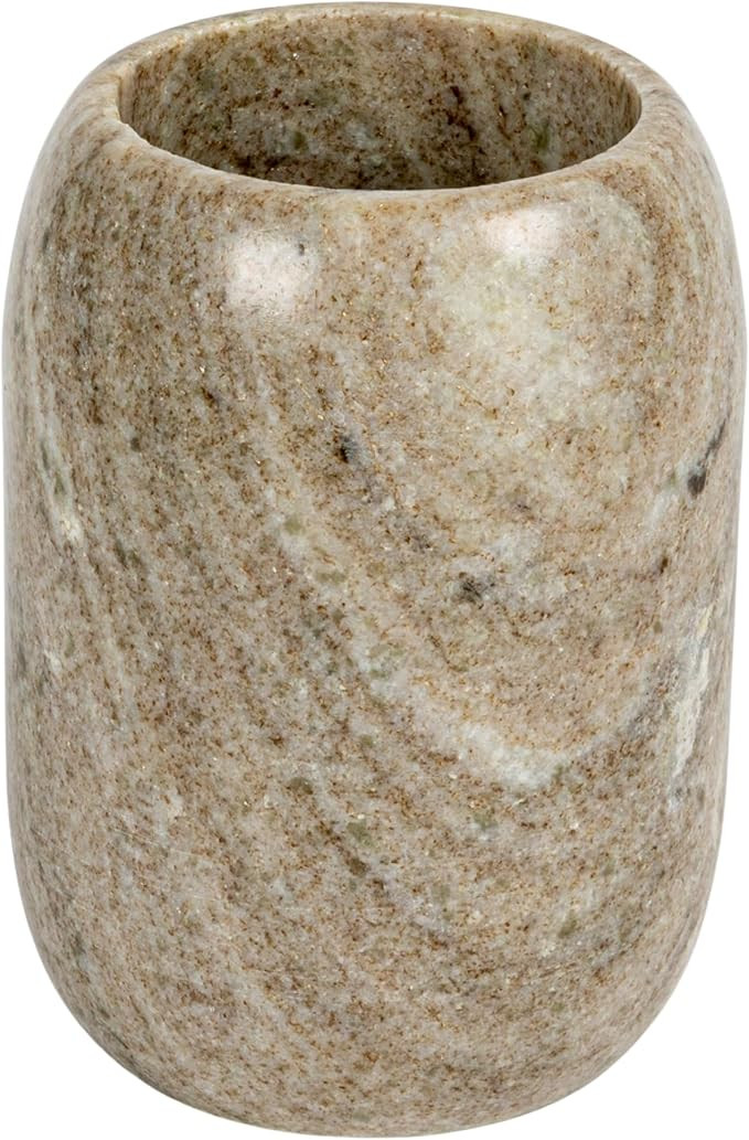 Creative Co-Op Modern Marble Bottle Holder, White Crock, Natural | Amazon (US)