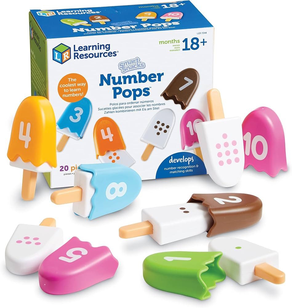 Learning Resources Smart Snacks Number Pops - 20 Pieces, Ages 2+,Toddler Number Learning Toys, Pr... | Amazon (US)