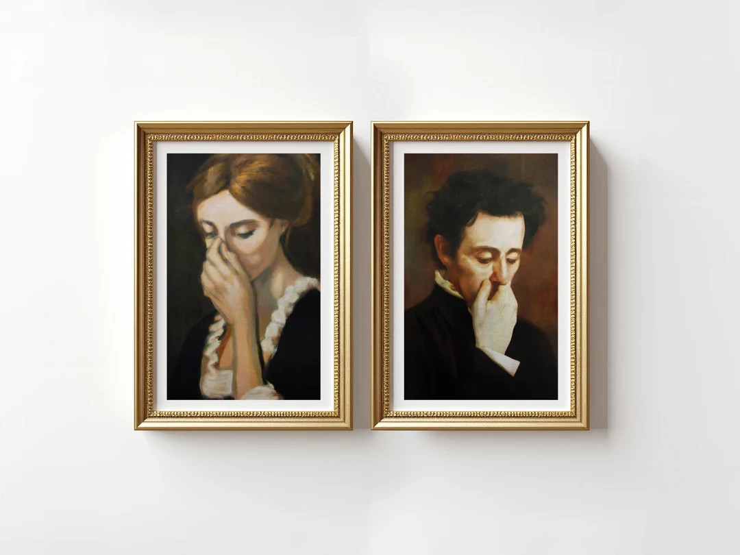 Funny Bathroom Wall Art Hers His Bathroom Bundle Set of 2 Classical Painting Vintage Style Poster... | Etsy (US)