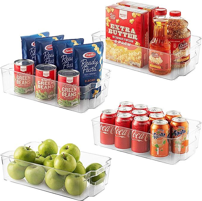 Set Of 4 Refrigerator Organizer Bins - Stackable Fridge Organizers for Freezer, Kitchen, Countert... | Amazon (US)