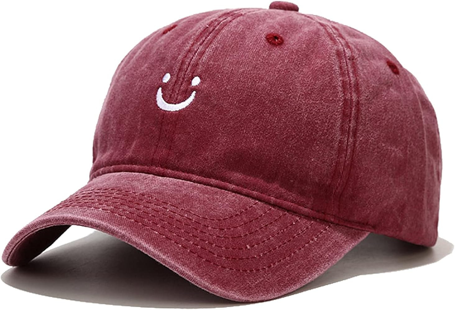 Smile Face Baseball Cap Vintage Distressed Low Profile Unstructured Cotton Dad Hat Adjustable for... | Amazon (US)