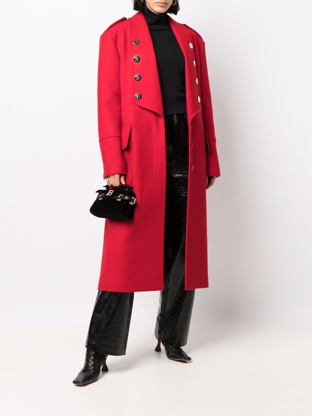 Balmain shawl-lapel long-sleeve Coat - Farfetch | Farfetch Global