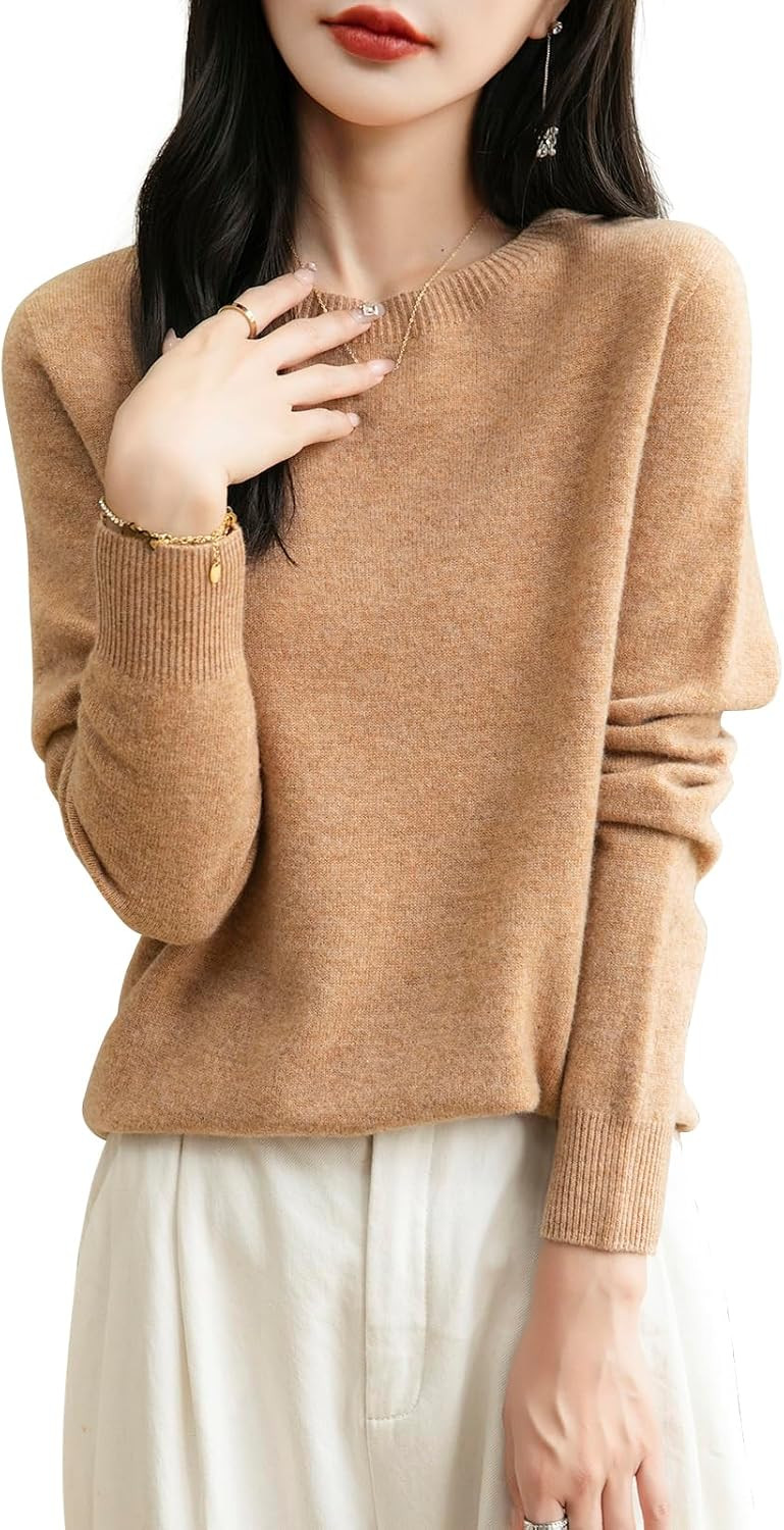 Chanyarn Women's 100% Merino Wool 2026 Fall Winter First-Line Ready to Wear Long Sleeve Seamless Knit Crewneck Sweater | Amazon (US)