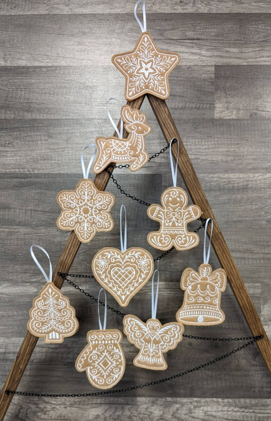 Embroidered Gingerbread Ornaments: Felt Christmas Tree Decorations | Etsy (US)