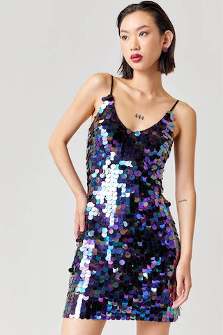 Ellarie Mermaid Coin Mini Dress - francesca's | Francesca's