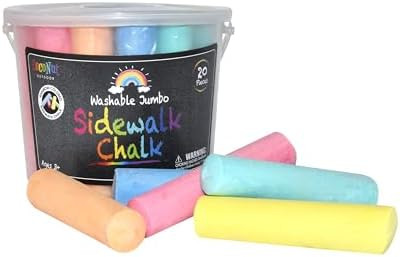 Jumbo Sidewalk Chalk Bucket - 20 Pieces | Non-Toxic Washable Paint | Backyard Outdoor Kids Fun Ac... | Amazon (US)