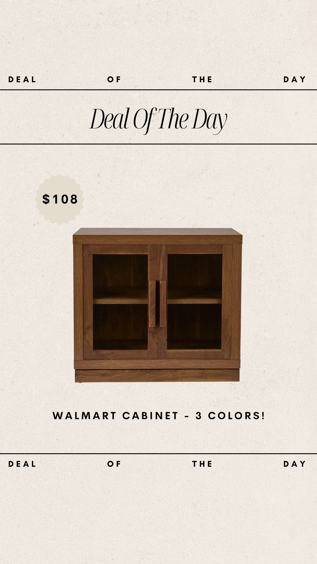 Deal of the day - Walmart Cabinet // only $108 and comes in 3 colors! 

walmart finds, walmart home, walmart deals, walmart furniture, affordable home finds, budget friendly home finds, sideboard, budget friendly sideboard 

#LTKHome #LTKFindsUnder100