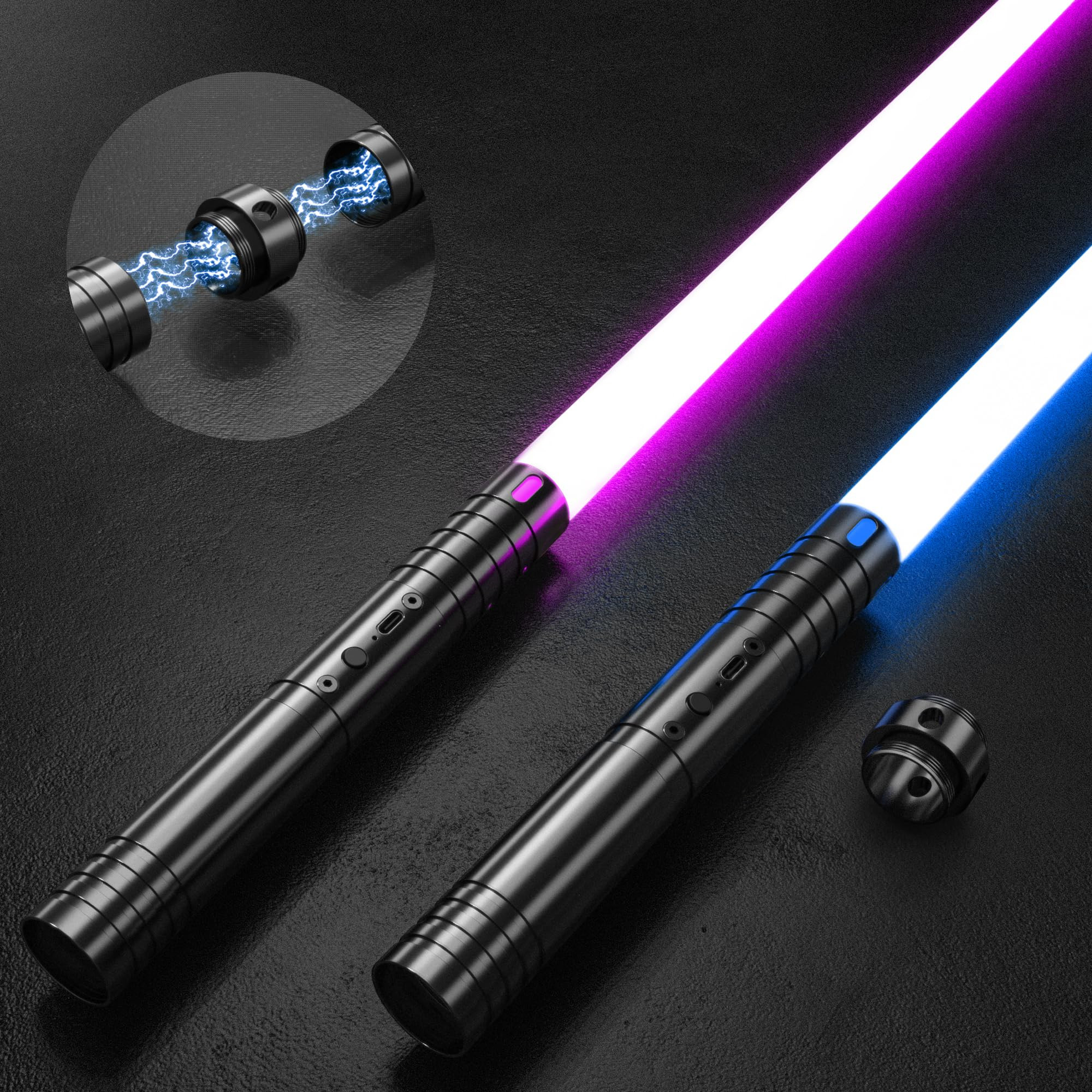 2 Pack Light Saber, 15 Colors and 4 Modes Light up Light Saber for Dueling, 2-in-1 RGB Detachable USB Charge, Gifts Toys for Adults Birthday Christmas Thanksgiving | Amazon (US)