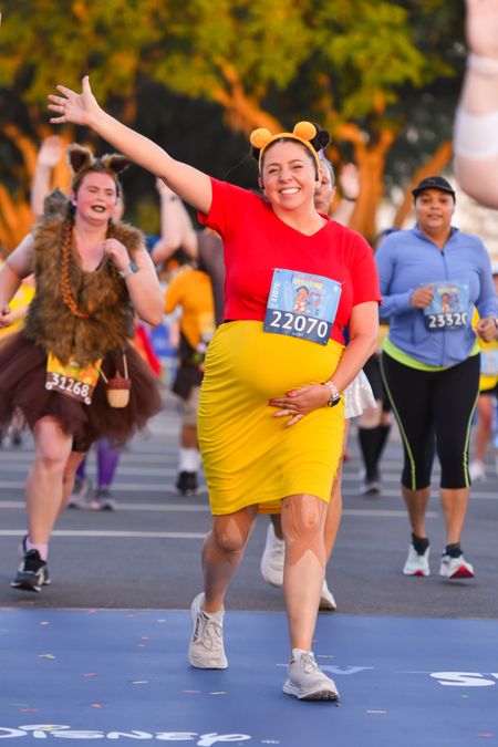 Fun Winnie the Pooh Disney Bound for my runDisney race! This was the perfect outfit for the race as an expectant mother! 

#LTKtravel #LTKfindsunder50 #LTKbump