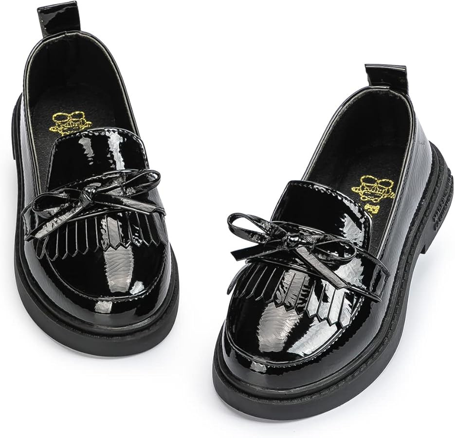 Oamico Toddler Girls Dress Shoes Little Girls Loafers School Uniform Mary Jane Flats for Girls Th... | Amazon (US)