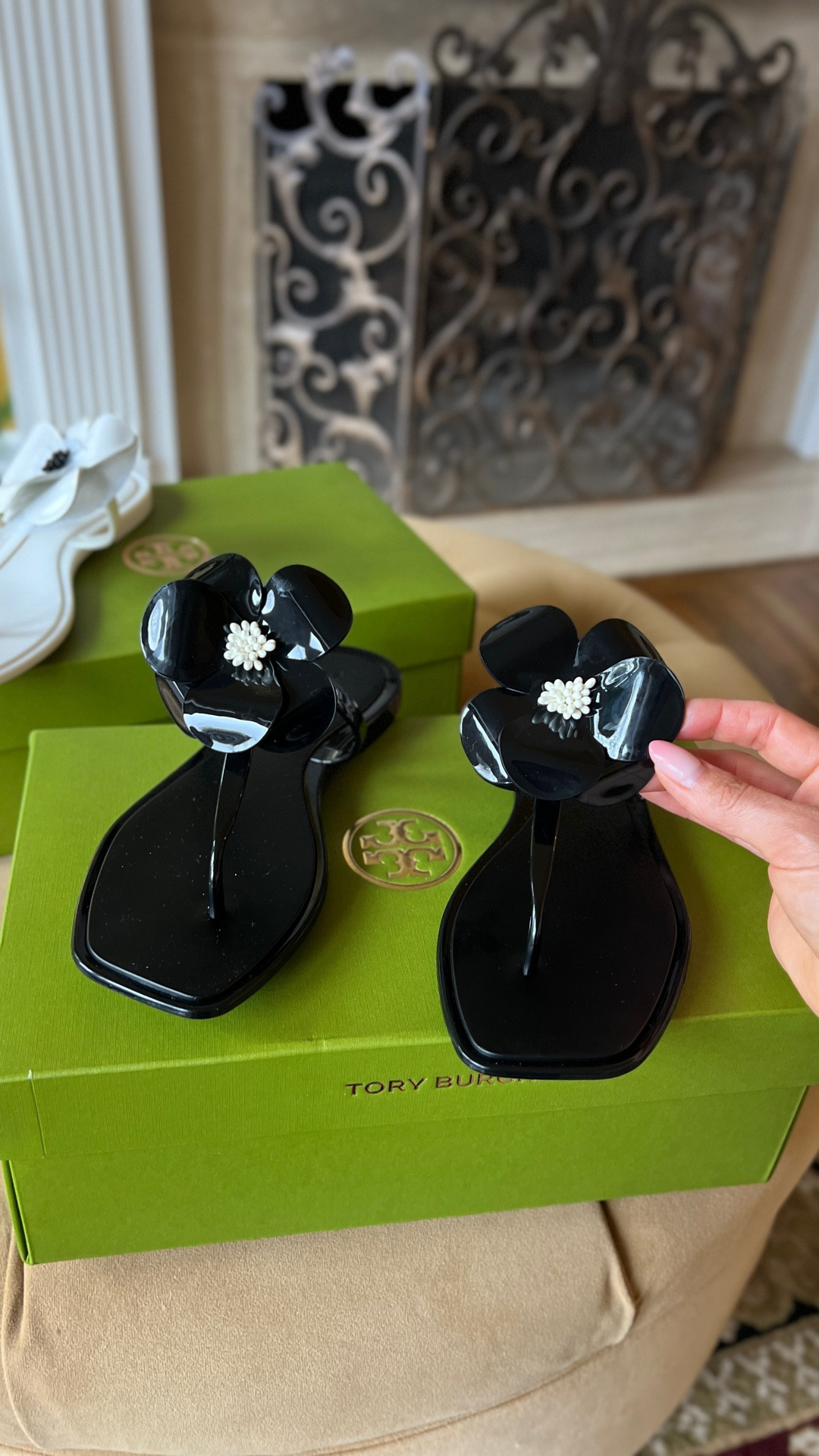 Tory Burch Flower Jelly Flip Flop. If in twin sizes size down. I’m 7 1/2 I went with seven. 

#LTKSaleAlert #LTKfoodie #LTKmomlife