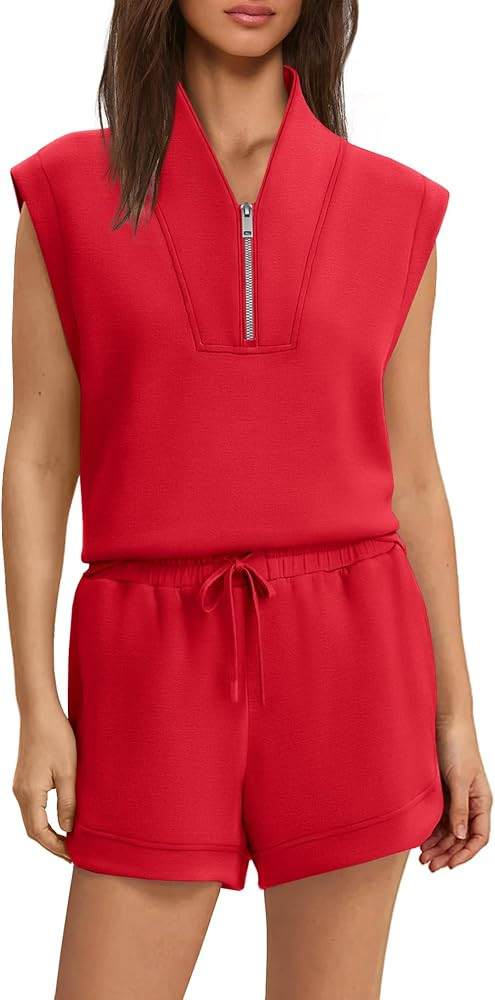 Yanekop Womens 2 Piece Short Sets Summer Travel Outfits Matching Lounge Sets Oversized Cap Sleeve... | Amazon (US)