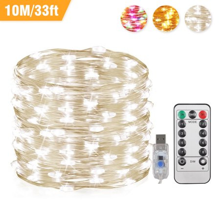 TSV 100/50LEDs Fairy Lights USB Operated 33ft/16.5ft Christmas String Lights with 13Key Remote Timer | Walmart (US)