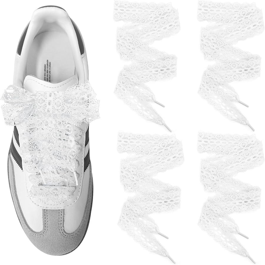 UamGlsob 2 Pairs 3cm Wide Lace Shoelaces for Sneakers | Amazon (US)