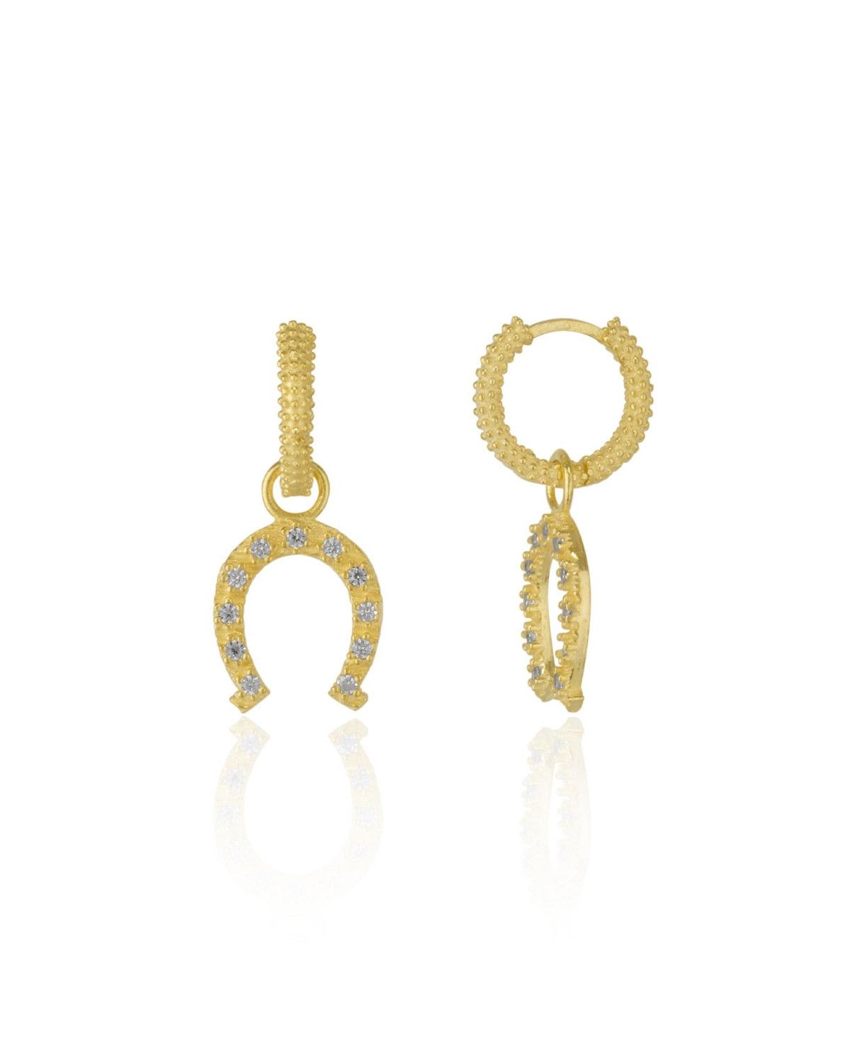 Spero London Gold Vermeil Hoop Sterling Silver Horseshoe Equestrian Earrings - Gold | Macy's