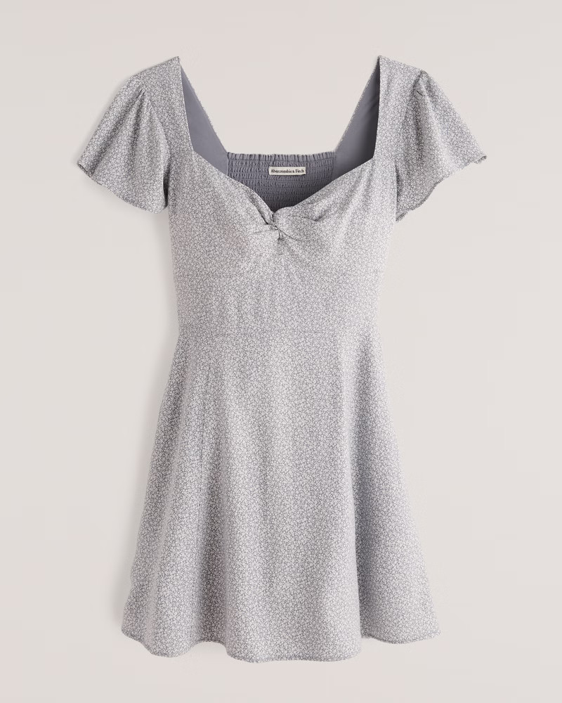 Knot-Front Mini Dress | Abercrombie & Fitch (US)