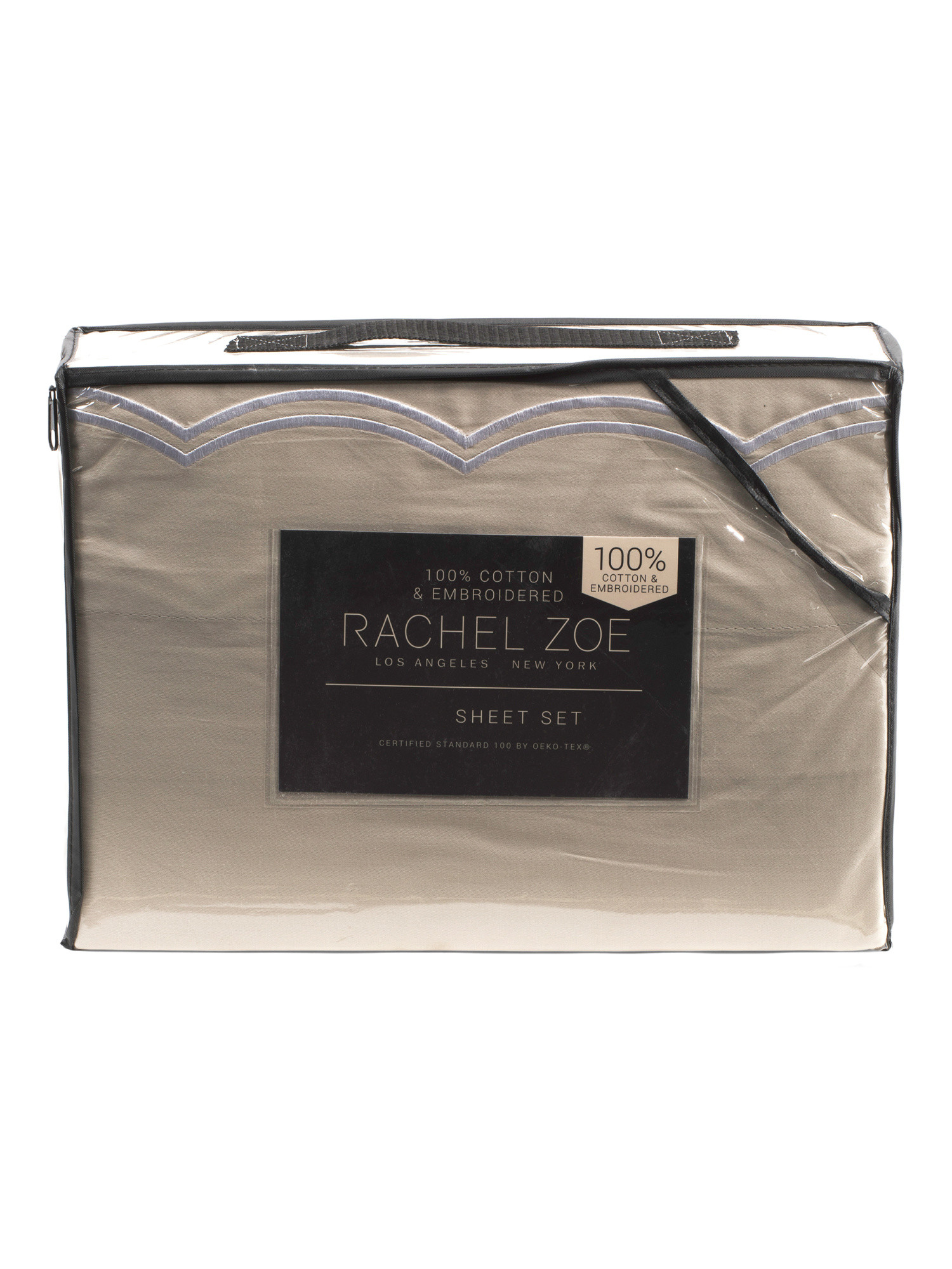 200tc Cotton Percale Scalloped Embroidered Sheet Set | TJ Maxx