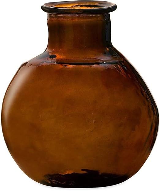 Viva Terra Oval Recycled Glass Balloon Vase, 10 Dia x 12 H - Chocolate | Amazon (US)