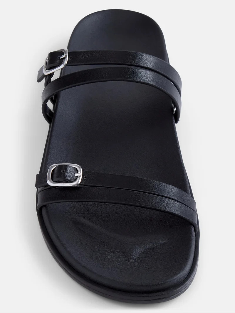 No Boundaries Women's Double Strap Footbed Sandals | Walmart (US)