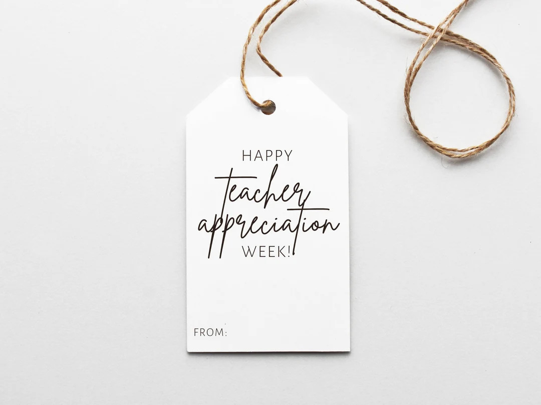 Happy Teacher Appreciation Week Gift Tags, Teacher Appreciation Gift, Gift Card Tag, Thank You Ta... | Etsy (US)