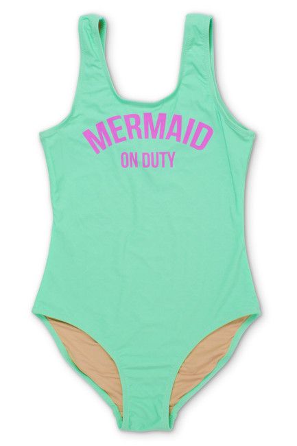 Mint Mermaid on Duty Scoop Swimsuit (Scales appear when wet!) | Shade Critters