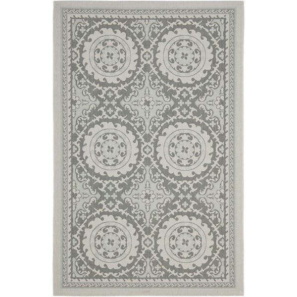 Safavieh Indoor/ Outdoor Courtyard Light Grey/ Anthracite Rug - 8' x 11' | Bed Bath & Beyond