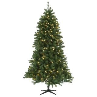 7.5 ft. Pre-Lit LED Grand Duchess Pine Quick Set Artificial Christmas Tree with Warm White LED lights, Greens | Home Depot