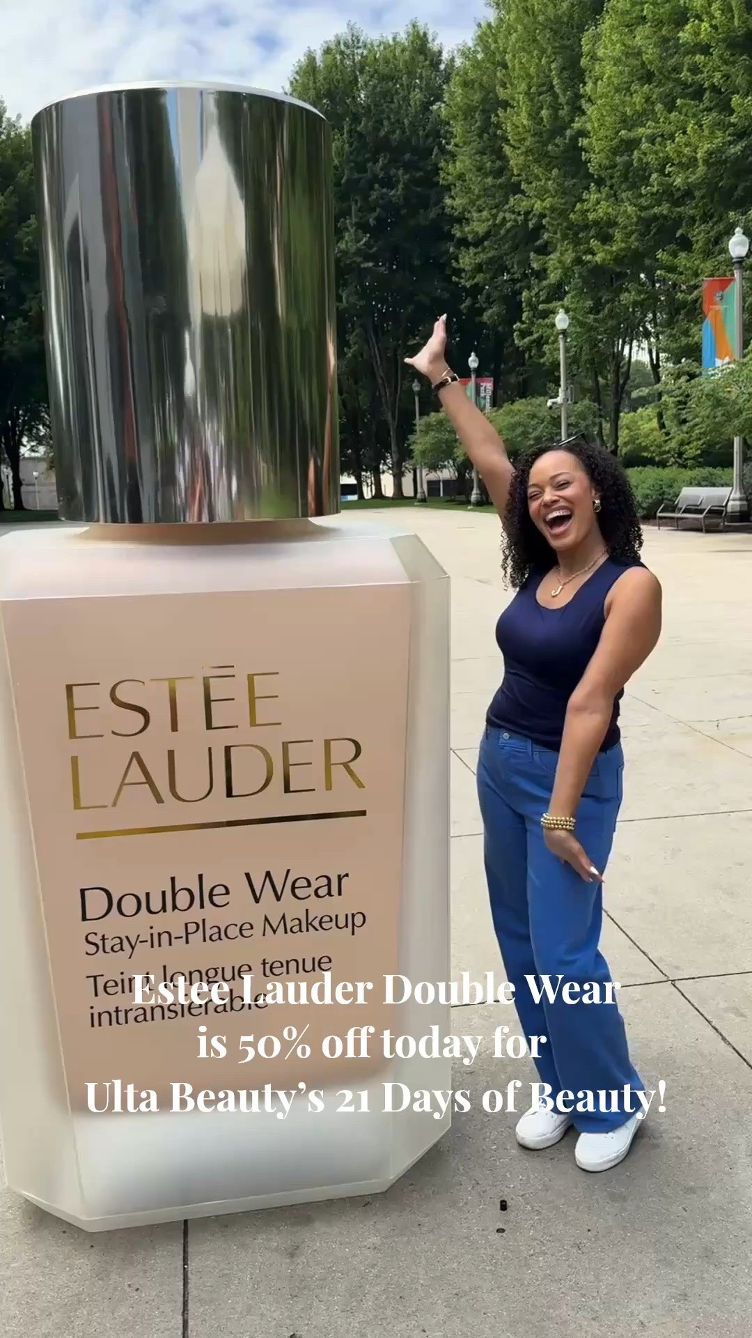 🚨 My holy-grail foundation is 50% off TODAY! 🚨

Throwing it back to the day I got to visit the Estée Lauder Double Wear Bus 💙✨ As someone who’s been wearing Double Wear for YEARS, getting to stop by the bus, celebrate one of my favorite foundations, and find my perfect match was such a fun beauty moment! 🥹💄

Double Wear is breathable, delivers the coverage I love, and comes in 57 shades — plus, it’s 50% off TODAY during Ulta Beauty’s 21 Days of Beauty! 🙌🏼

If you’ve been waiting to try it, this is your sign! 👏🏼✨

#LTKBeauty #LTKvlog #LTKootd