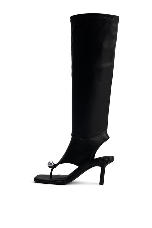 sexytag Women's Stretch Thong Sandals Square Open Toe Knee High Stiletto Kitten Heels Openback Sa... | Amazon (US)