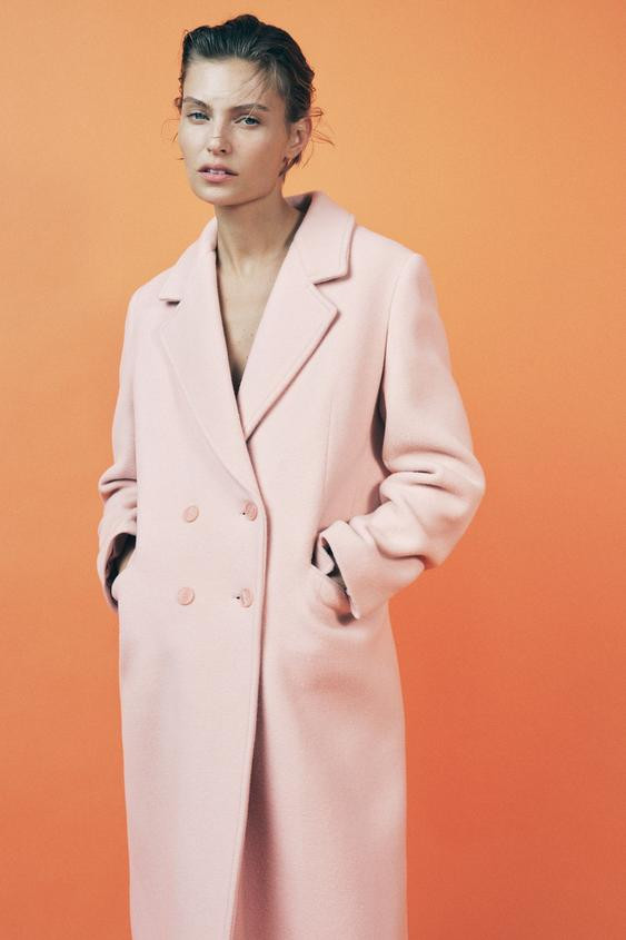 ZW COLLECTION DOUBLE-BREASTED WOOL-BLEND COAT | Zara UK