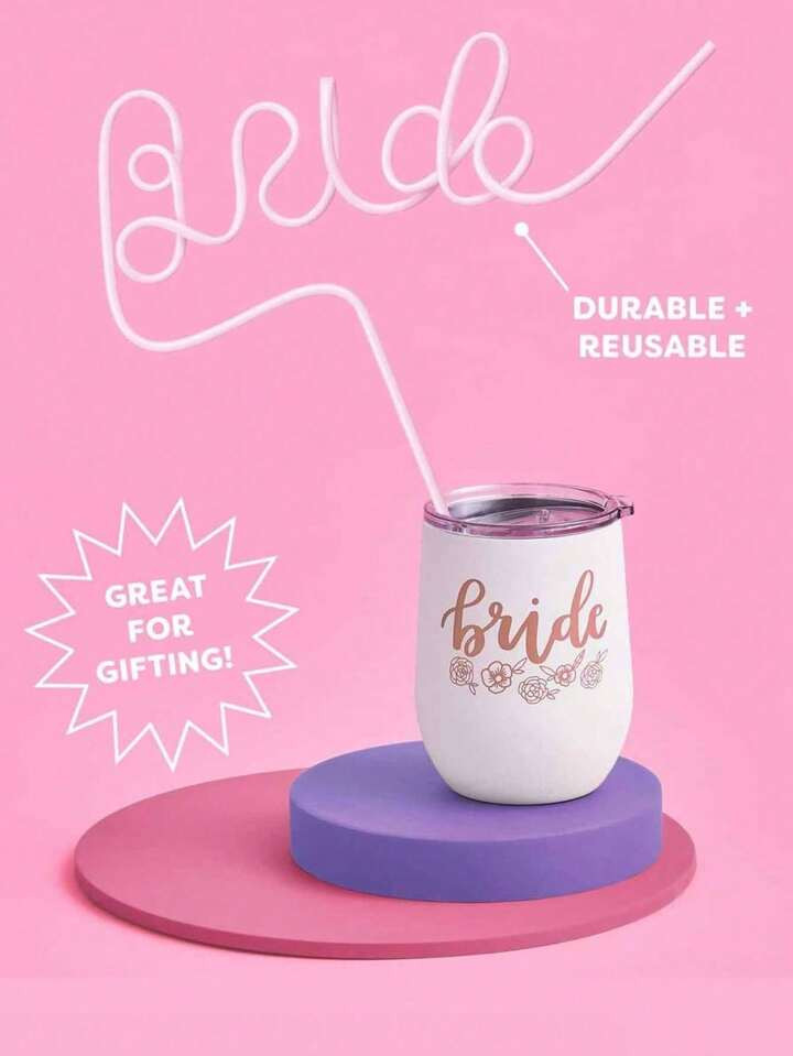 1pc/2pcs Reusable White Bachelorette Party Bride Straw|Bridal Shower Decoration|Bridal Party Rhin... | SHEIN