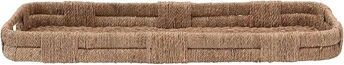 Creative Co-Op Hand-Woven Bankuan Handles Tray, 38"L x 12"W x 4"H, Natural | Amazon (US)