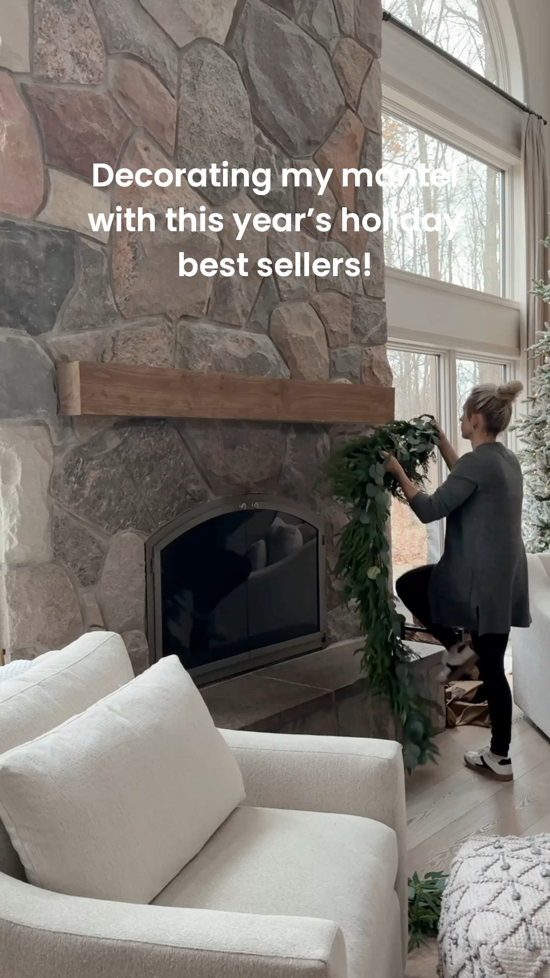 Christmas mantel decor dreams come true 😍✨isn’t everything better with twinkle lights? 😂 

#LTKHome #LTKSeasonal #LTKHoliday