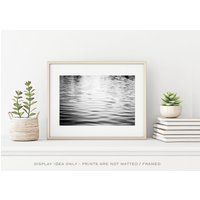 Black & White Abstract Ocean Wall Art - Water Photography, Modern Coastal Decor, Grey Art, Gray Ripp | Etsy (US)