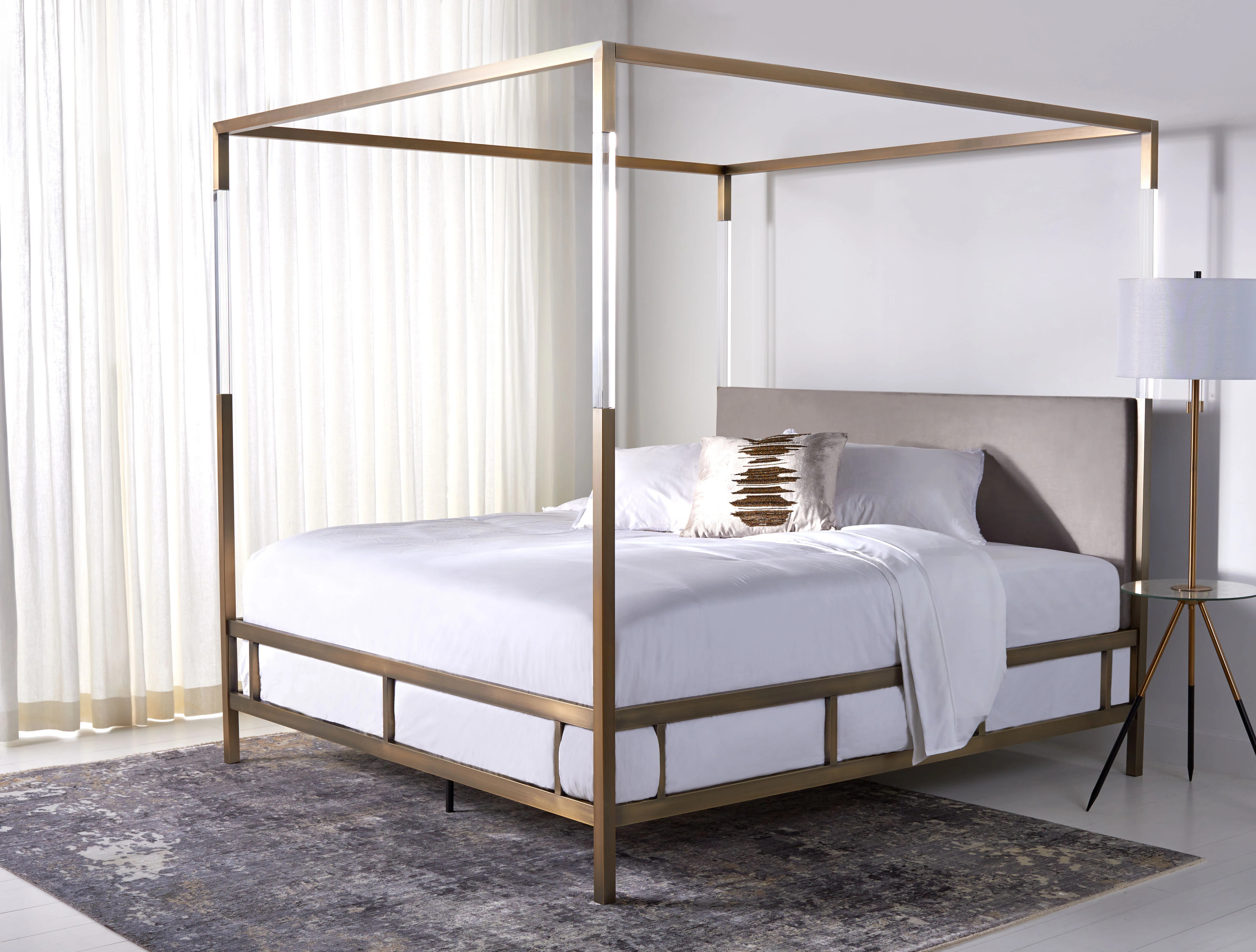 Everly Quinn Bowdoin Upholstered Low Profile Canopy Bed & Reviews | Wayfair | Wayfair North America