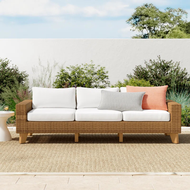 Swifton 94.5'' Polyethylene (PE) Wicker Outdoor Patio Sofa | Wayfair North America