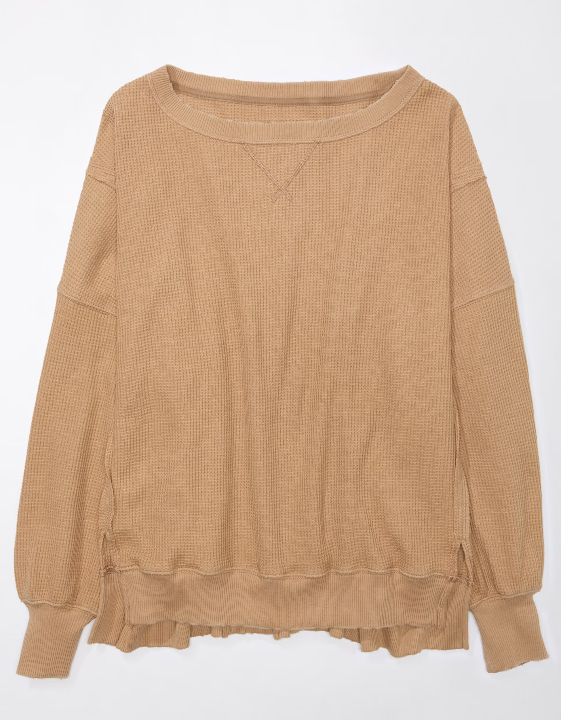 AE Oversized Big Hug Waffle Sweatshirt | American Eagle Outfitters (US & CA)
