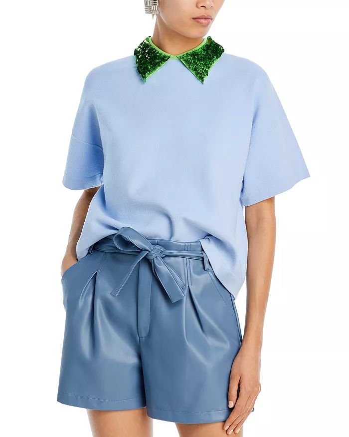 Sequin Collar Knit Top | Bloomingdale's (US)