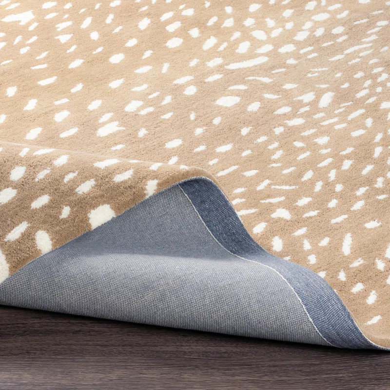 Elsberry Animal Print Handmade Tufted Wool Area Rug in Beige/White | Wayfair North America