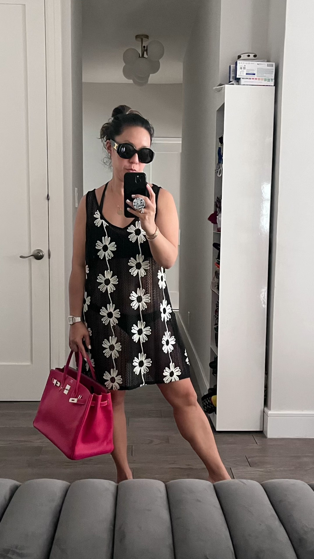 Cover-up alert! Great throw on and go crochet cover-up. Easy to wear crochet dress. Floral pattern. I’m 5’2” and wearing a small. 

#LTKSaleAlert #LTKSwim #LTKPetite