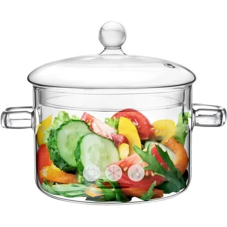 Glass Pots for Cooking on Stove, 1.5L/50oz Glass Cooking Pot with Lid, Heat-Resistant glass simmer pot, Simmer Pot for Stove Potpourri, Saucepan Pot FIts for Cooking, Soup, Milk, Tea | Walmart (US)